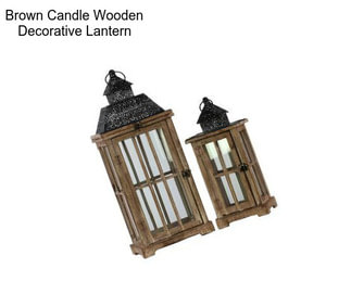 Brown Candle Wooden Decorative Lantern