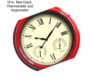 18 in. Red Clock, Thermometer and Hygrometer