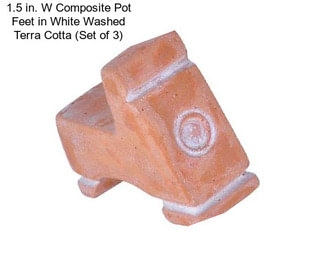 1.5 in. W Composite Pot Feet in White Washed Terra Cotta (Set of 3)