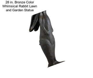 28 in. Bronze Color Whimsical Rabbit Lawn and Garden Statue