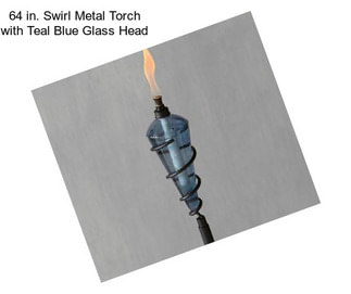 64 in. Swirl Metal Torch with Teal Blue Glass Head