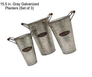 15.5 in. Gray Galvanized Planters (Set of 3)