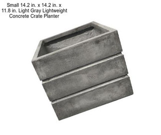 Small 14.2 in. x 14.2 in. x 11.8 in. Light Gray Lightweight Concrete Crate Planter
