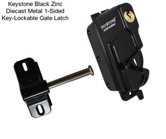 Keystone Black Zinc Diecast Metal 1-Sided Key-Lockable Gate Latch