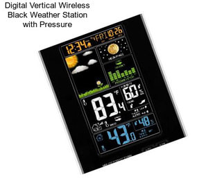 Digital Vertical Wireless Black Weather Station with Pressure