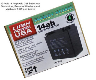 12-Volt 14 Amp Acid Cell Battery for Generators, Pressure Washers and Machines 9 HP and Above