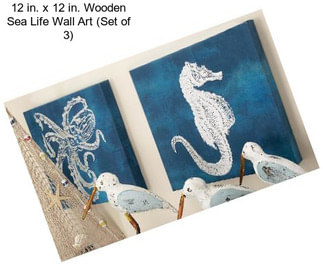 12 in. x 12 in. Wooden Sea Life Wall Art (Set of 3)
