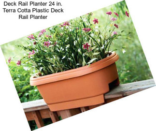 Deck Rail Planter 24 in. Terra Cotta Plastic Deck Rail Planter