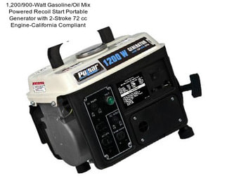 1,200/900-Watt Gasoline/Oil Mix Powered Recoil Start Portable Generator with 2-Stroke 72 cc Engine-California Compliant