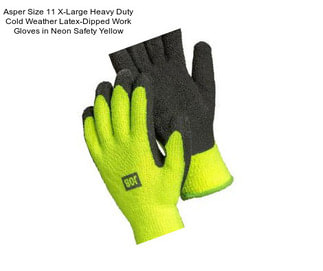 Asper Size 11 X-Large Heavy Duty Cold Weather Latex-Dipped Work Gloves in Neon Safety Yellow