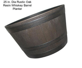 25 in. Dia Rustic Oak Resin Whiskey Barrel Planter