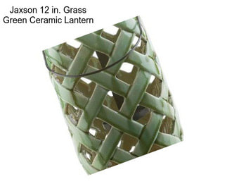 Jaxson 12 in. Grass Green Ceramic Lantern
