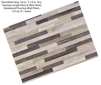 DecoWall Gray 1/4 in. T x 5 in. W x Varying Length Peel & Stick Solid Hardwood Flooring Wall Plank (13 sq. ft. / case)