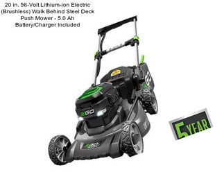 20 in. 56-Volt Lithium-ion Electric (Brushless) Walk Behind Steel Deck Push Mower - 5.0 Ah Battery/Charger Included