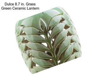 Dulce 8.7 in. Grass Green Ceramic Lantern