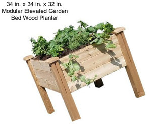 34 in. x 34 in. x 32 in. Modular Elevated Garden Bed Wood Planter