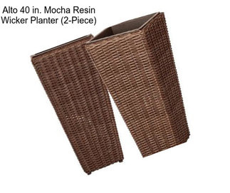 Alto 40 in. Mocha Resin Wicker Planter (2-Piece)