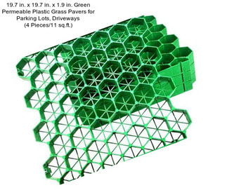 19.7 in. x 19.7 in. x 1.9 in. Green Permeable Plastic Grass Pavers for Parking Lots, Driveways (4 Pieces/11 sq.ft.)