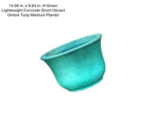 14.96 in. x 9.84 in. H Green Lightweight Concrete Short Vibrant Ombre Tulip Medium Planter