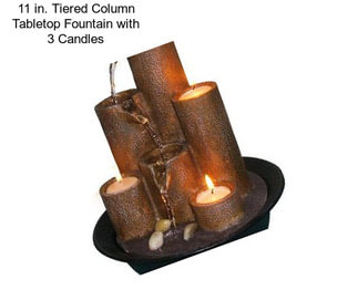 11 in. Tiered Column Tabletop Fountain with 3 Candles