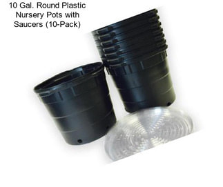 10 Gal. Round Plastic Nursery Pots with Saucers (10-Pack)