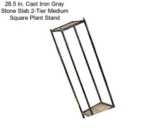 28.5 in. Cast Iron Gray Stone Slab 2-Tier Medium Square Plant Stand