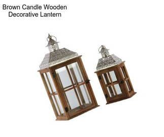 Brown Candle Wooden Decorative Lantern