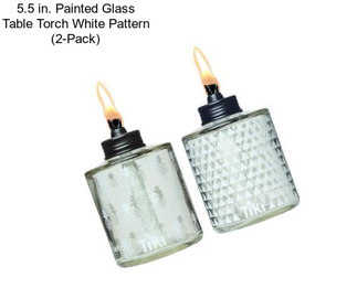 5.5 in. Painted Glass Table Torch White Pattern (2-Pack)