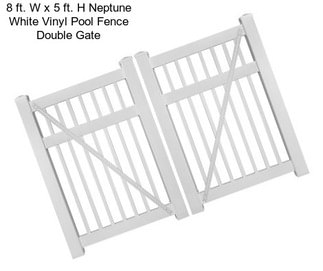 8 ft. W x 5 ft. H Neptune White Vinyl Pool Fence Double Gate