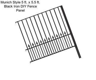 Munich Style 5 ft. x 5.5 ft. Black Iron DIY Fence Panel