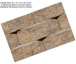 Cottage Stone 4 in. H x 12 in. W x 8.5 in. D Sandstone-Brown Concrete Garden Wall Block (96-Pieces/31.68 sq. ft./Pack)