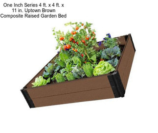 One Inch Series 4 ft. x 4 ft. x 11 in. Uptown Brown Composite Raised Garden Bed