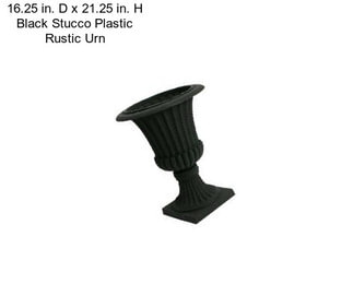 16.25 in. D x 21.25 in. H Black Stucco Plastic Rustic Urn