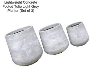 Lightweight Concrete Footed Tulip Light Grey Planter (Set of 3)