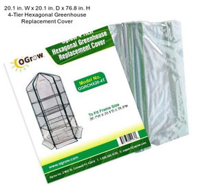 20.1 in. W x 20.1 in. D x 76.8 in. H 4-Tier Hexagonal Greenhouse Replacement Cover