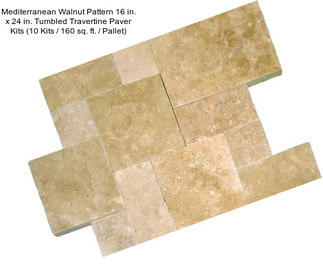 Mediterranean Walnut Pattern 16 in. x 24 in. Tumbled Travertine Paver Kits (10 Kits / 160 sq. ft. / Pallet)