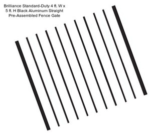 Brilliance Standard-Duty 4 ft. W x 5 ft. H Black Aluminum Straight Pre-Assembled Fence Gate