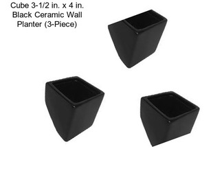 Cube 3-1/2 in. x 4 in. Black Ceramic Wall Planter (3-Piece)