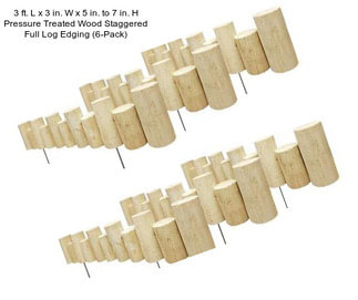 3 ft. L x 3 in. W x 5 in. to 7 in. H Pressure Treated Wood Staggered Full Log Edging (6-Pack)