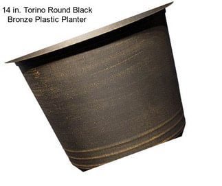 14 in. Torino Round Black Bronze Plastic Planter
