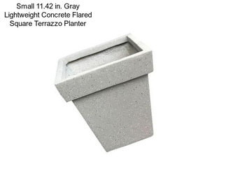 Small 11.42 in. Gray Lightweight Concrete Flared Square Terrazzo Planter