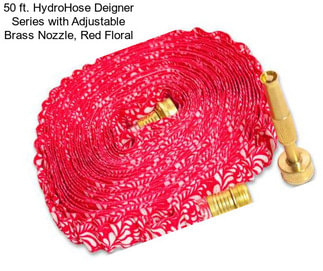 50 ft. HydroHose Deigner Series with Adjustable Brass Nozzle, Red Floral