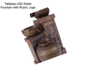 Tabletop LED Water Fountain with Rustic Jugs