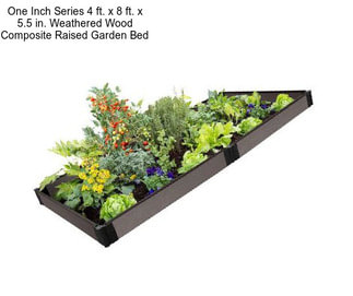 One Inch Series 4 ft. x 8 ft. x 5.5 in. Weathered Wood Composite Raised Garden Bed