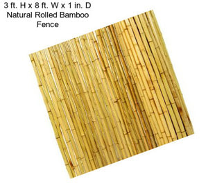 3 ft. H x 8 ft. W x 1 in. D Natural Rolled Bamboo Fence