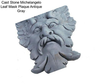 Cast Stone Michelangelo Leaf Mask Plaque Antique Gray