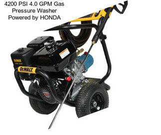4200 PSI 4.0 GPM Gas Pressure Washer Powered by HONDA