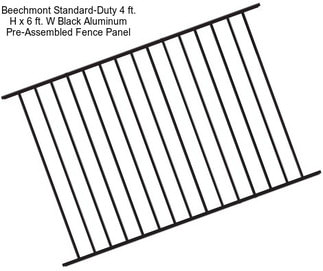 Beechmont Standard-Duty 4 ft. H x 6 ft. W Black Aluminum Pre-Assembled Fence Panel