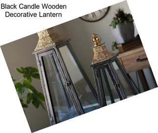 Black Candle Wooden Decorative Lantern