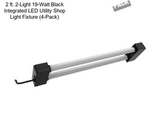 2 ft. 2-Light 19-Watt Black Integrated LED Utility Shop Light Fixture (4-Pack)
